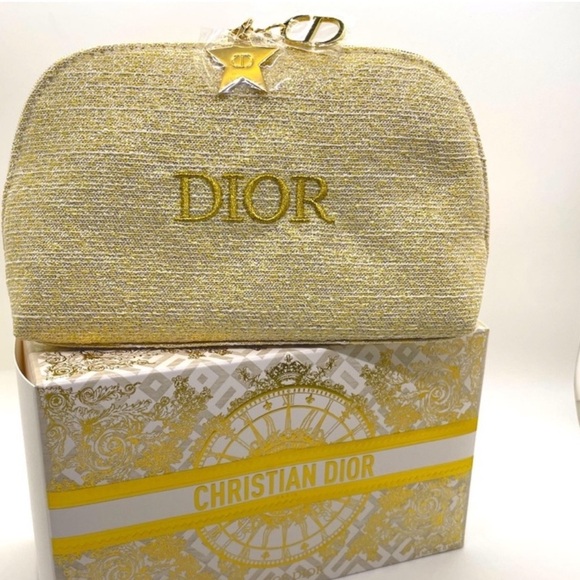 🌷Dior Limited Edition Gold Makeup Bag - Picture 1 of 2
